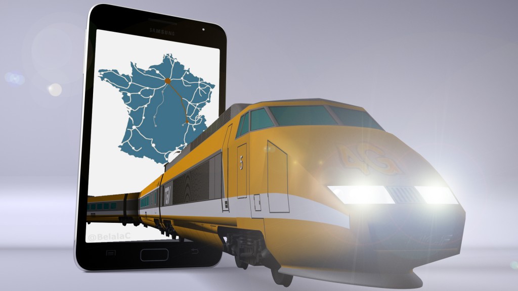grande vitesse le long du trajet TGV Paris-Lyon en 4G
